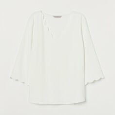 Акція на Блузка жіноча H&M XAZ199645INIQ 44 Біла від Rozetka