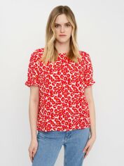 Акція на Блузка жіноча Pieces XAZ312989WLTR XS Біло-червона від Rozetka