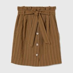 Акція на Спідниця міні літня пряма жіноча H&M XAZ273449RUJM 32 Коричнева з чорним від Rozetka