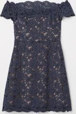 Акція на Сукня коротка осіння жіноча H&M XAZ134085QHLR 42 Темно-синя від Rozetka