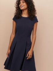 Акція на Плаття коротке літнє жіноче H&M XAZ173331ETAB 34 Темно-синє від Rozetka