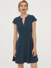 Акція на Сукня коротка літня жіноча H&M XAZ362730NNSQ 34 Темно-зелена від Rozetka