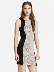 Акція на Сукня коротка літня жіноча H&M XAZ054785CNBO 34 Чорна з бежевим від Rozetka