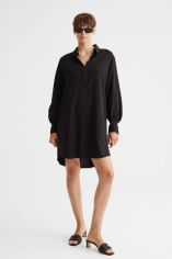 Акція на Плаття-сорочка коротке літнє жіноче H&M 061085457 XXL Чорне від Rozetka