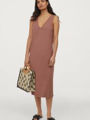 Акція на Сукня коротка літня жіноча H&M XAZ271843MHLZ M Какао від Rozetka