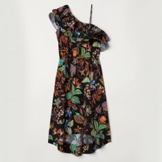 Акція на Сукня коротка літня жіноча H&M XAZ108685LUGE 36 Чорна з різнокольоровим від Rozetka