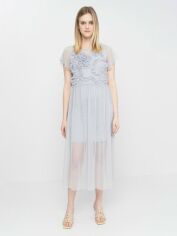 Акція на Плаття міді жіноче Vero Moda XAZ399567EUQJ M Сіре з блакитним від Rozetka