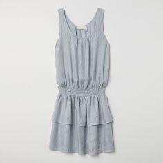 Акція на Плаття коротке літнє жіноче H&M XAZ126924DHUW 46 Біле із синім від Rozetka