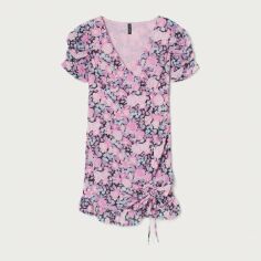 Акція на Сукня коротка літня жіноча H&M XAZ338652BLHX 42 Чорна з рожевим від Rozetka