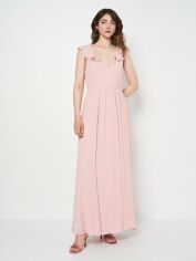 Акція на Плаття вечірнє довге літнє жіноче VILA Clothes XAZ312681LUDP 42 Пудрове від Rozetka