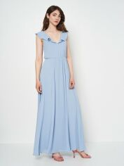 Акція на Плаття вечірнє довге літнє жіноче VILA Clothes XAZ313175RAPL 38 Блакитне від Rozetka
