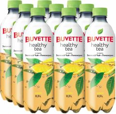 Акція на Упаковка напою Buvette безалкогольного соковмісного негазованої Healthy Tea зі смаком зеленого чаю і лемонграсу 0.5 л 9 шт від Rozetka