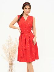 Акция на Плаття на запах міді літнє жіноче ISSA PLUS 13906 XL Червоне от Rozetka