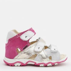 Акція на Дитячі шкіряні сандалі для дівчинки Bartek 11708-020 21 13.8 см Рожевий/Золотий/Білий від Rozetka