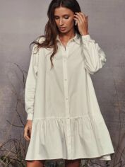 Акция на Сукня-сорочка міні літня жіноча Gepur 42696 S Молочна от Rozetka