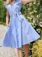 Акция на Сукня-сорочка міді літня жіноча Ivy Studio 315498877 S Блакитна от Rozetka