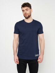 Акція на Футболка бавовняна довга чоловіча Calvin Klein Jeans 11060.2 S Темно-синя від Rozetka