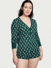 Акция на Піжама (кофта + шорти) жіноча великих розмірів Victoria's Secret 408557084 2XL Зелена от Rozetka