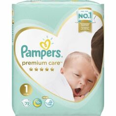 Акция на Подгузники детские Pampers Premium Care Newborn 2-5кг 72шт от MOYO