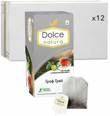 Акция на Упаковка чаю чорного байхового Dolce Natura Граф Грей з ароматом бергамоту 50 г (25 шт. х 2 г) х 12 пачок от Rozetka