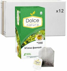 Акція на Упаковка чаю зеленого байхового Dolce Natura М'ятна фантазія з м'ятою 50 г (25 шт. х 2 г) х 12 пачок від Rozetka