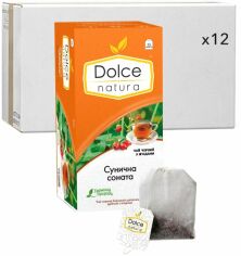 Акція на Упаковка чаю чорного байхового Dolce Natura Сунична соната з ягодами 50 г (25 шт. х 2 г) х 12 пачок від Rozetka
