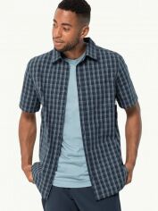 Акція на Сорочка бавовняна літня чоловіча Jack Wolfskin Hot Springs Shirt M 1402333-7630 XL Синя від Rozetka