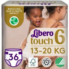 Акция на Подгузники Libero Touch13-20 кг Размер 6 36шт от MOYO