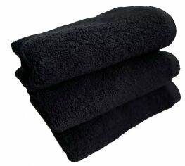 Акція на Набір махрових рушників Ecotton Premium 30х50 см 3 шт. Black від Rozetka