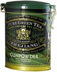 Акція на Чай зелений розсипний Sun Gardens Gunpowder 100 г жерстяна банка від Rozetka