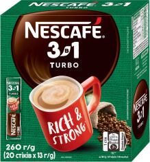 Акція на Напій кавовий NESCAFE 3-в-1 Turbo розчинний у стіках 20 шт х 13 г від Rozetka