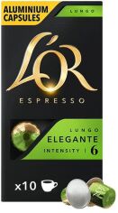 Акция на Кава мелена в алюмінієвих капсулах L'OR Lungo Elegante 10 шт сумісні з Nespresso 100% Арабіка от Rozetka