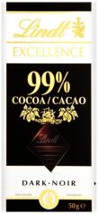 Акція на Шоколад темний Lindt Excellence Dark 99% гіркий 50 г від Rozetka