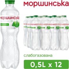 Акція на Упаковка мінеральної природної столової слабогазованої води Моршинська 0.5 л х 12 пляшок від Rozetka