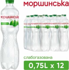 Акція на Упаковка мінеральної природної слабогазованої води Моршинська 0.75 л x 12 пляшок від Rozetka
