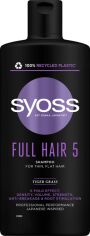 Акція на Шампунь SYOSS Full Hair 5 з тигровою травою для тонкого волосся без об'єму 440 мл (4015100339086/9000101276992) від Rozetka
