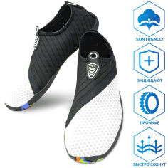 Акція на Аквашузы жіночі VelaSport (Розмір 40-41) тапочки для моря, 25см. Унісекс взуття Коралки Білі від Rozetka