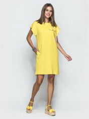 Акція на Сукня-футболка міні літня жіноча Dressa 59012 44 Жовта від Rozetka