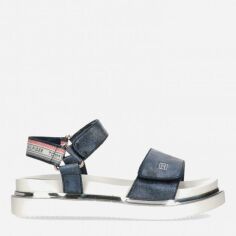 Акция на Дитячі сандалії для дівчинки Tommy Hilfiger Platform Velcro Sandal T3A2-32760-0568800- 30 Сині от Rozetka