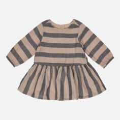 Акция на Дитяче плаття для дівчинки H&M 9Z6350438 74 см Коричневий/Смужка от Rozetka