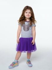 Акция на Дитяче літнє святкове плаття для дівчинки Vidoli G-21875S 110 см Сіре от Rozetka