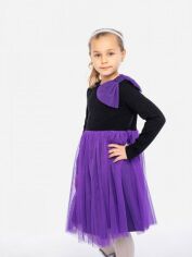 Акція на Дитяче плаття для дівчинки Vidoli G-21882W 116 см Чорний/Фіолетовий від Rozetka