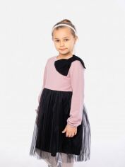 Акція на Дитяче плаття для дівчинки Vidoli G-21881W 104 см Пудровий/Чорний від Rozetka