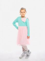 Акция на Дитяче плаття для дівчинки Vidoli G-21882W 110 см М'ятний/Рожевий от Rozetka