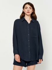 Акция на Сорочка бавовняна оверсайз жіноча Outhorn Shirt F018 OTHSS23TSHIF018-31S M Синя от Rozetka