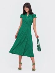 Акция на Сукня-сорочка міді літня жіноча Dressa 59432 52 Зелена от Rozetka