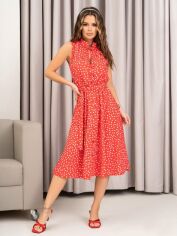 Акция на Плаття-сорочка міді літнє жіноче ISSA PLUS 14035 L Червоне от Rozetka