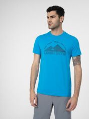 Акція на Футболка бавовняна довга чоловіча 4F Tshirt M484 4FSS23TTSHM484-33S S Синя від Rozetka