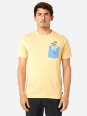 Акція на Футболка бавовняна довга чоловіча Rip Curl Inda Pocket Tee 044MTE-9746 S Жовта від Rozetka