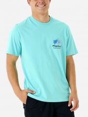 Акція на Футболка бавовняна довга чоловіча Rip Curl Postcards Hibiscus Tee 03ZMTE-46 S Блакитна від Rozetka